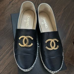 CHANEL Black Espadrilles